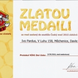 Zlatá medaile v soutěži Český med 2016 - med medovicový